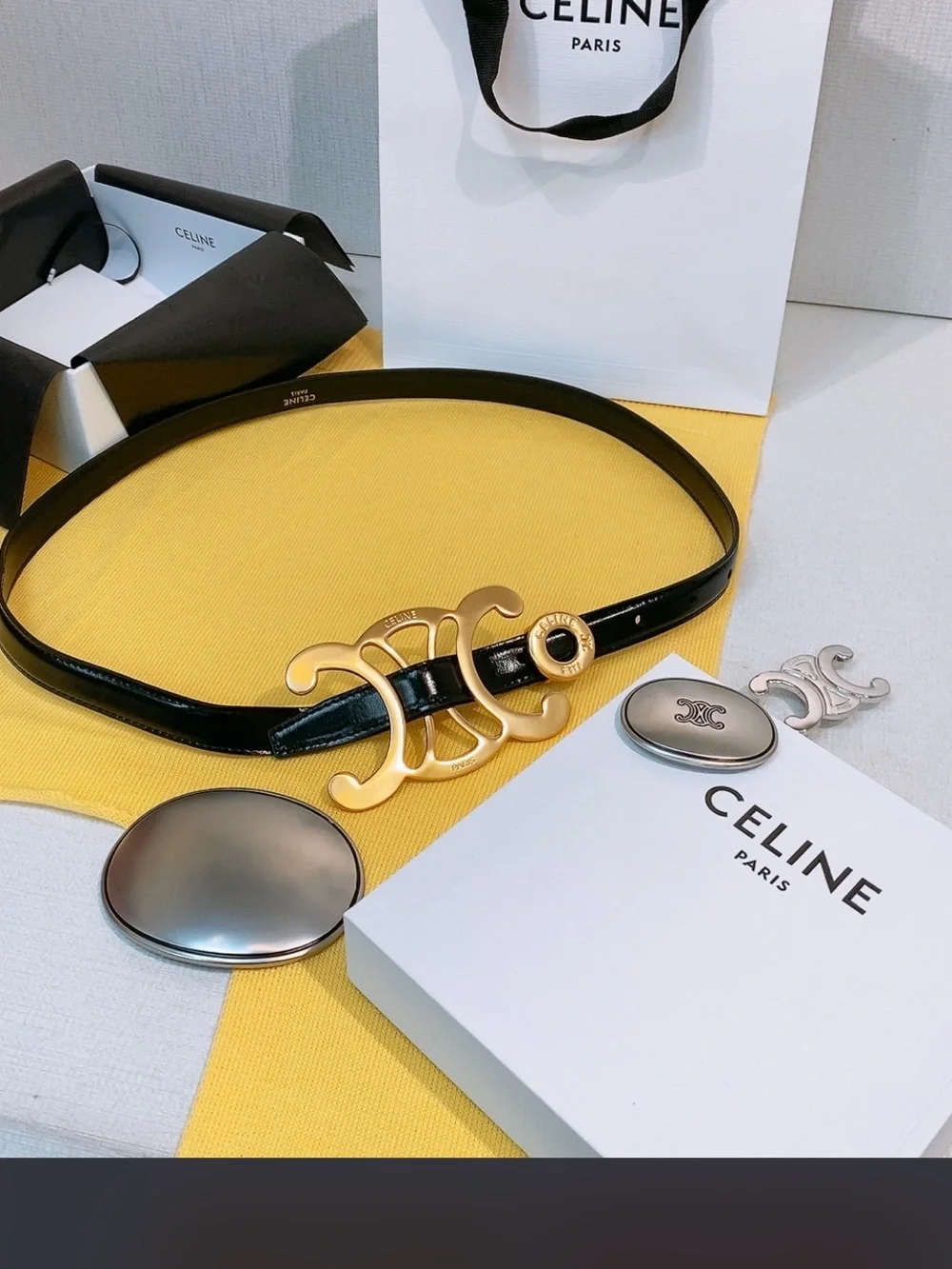 Celine. Arc de Triomphe. Multiple Hardware Interchangeable Belt